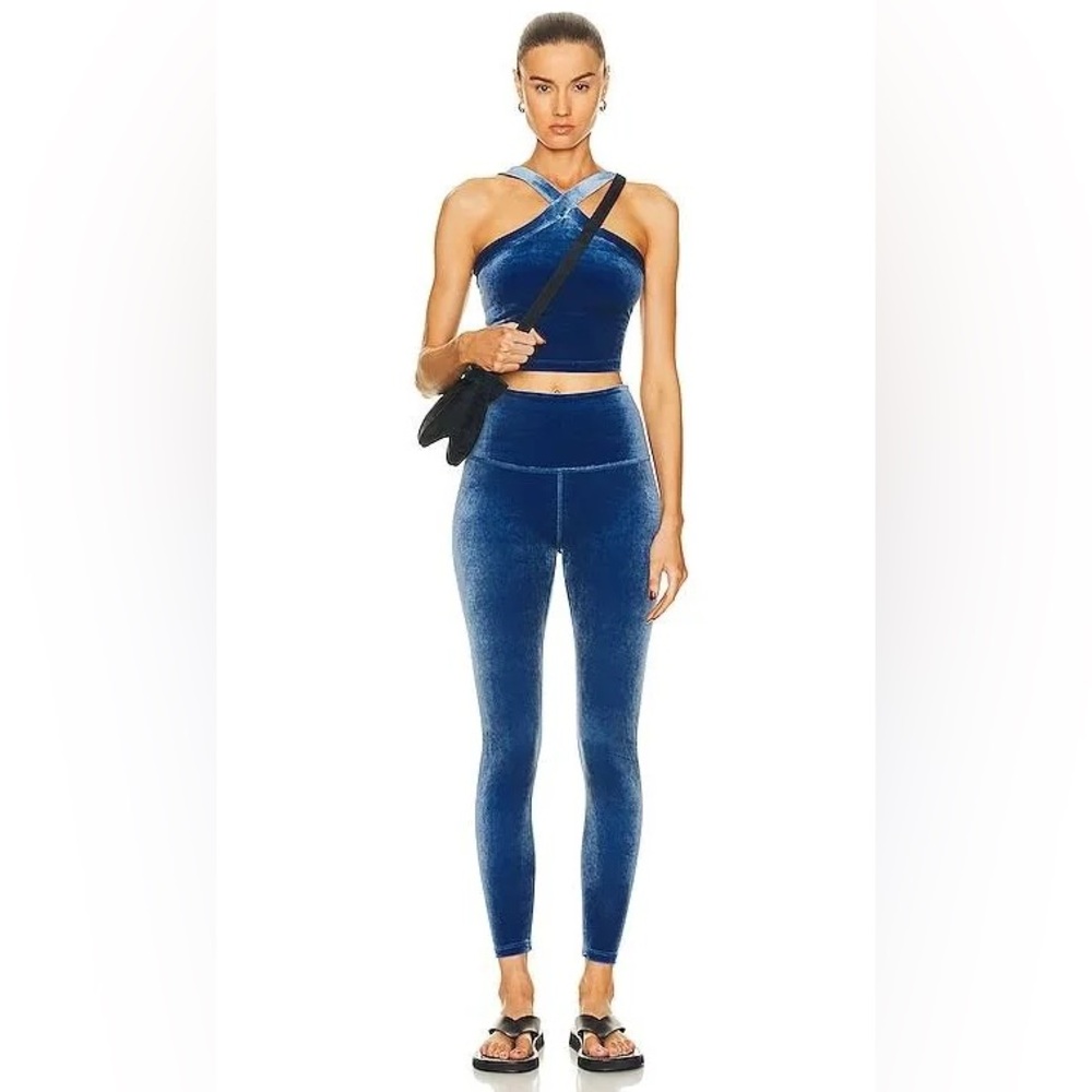 Beyond Yoga Blue Velvet Leggings